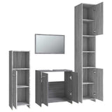 4 Piece Bathroom Furniture Set Grey Sonoma Engineered Wood 3154404