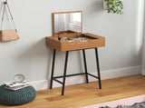 Vanity Desk with Flip-Up Mirror, Industrial Dressing Table with 16 Small Compartments for Bedroom, T3398P377840