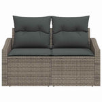Garden Sofa with Cushion Grey 123 x 62 x 69cm Poly Rattan 42006774