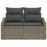 Garden Sofa with Cushion Grey 123 x 62 x 69cm Poly Rattan 42006774