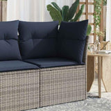 Garden Sofa with Cushion Grey 62 x 62 x 69 cm Poly Rattan 366148