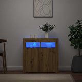 Sideboard with LED Lights Artisan Oak 80x35x75 cm Engineered Wood 856362