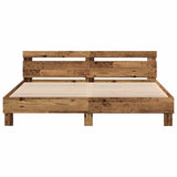 Bed Frame with Headboard Old wood 200 x 200 cm Engineered wood 3333933