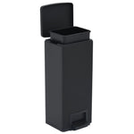 ZNTS Dustbin with Pedal Anti-fingerprint 30L Black Stainless Steel 149573