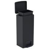 Dustbin with Pedal Anti-fingerprint 30L Black Stainless Steel 149573
