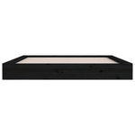 ZNTS Bed Frame without Mattress Black 120x200 cm Solid Wood 820685