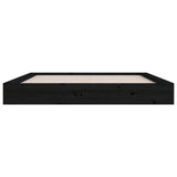 ZNTS Bed Frame without Mattress Black 120x200 cm Solid Wood 820685