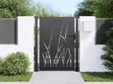 Garden Gate with Lock Black 110 x 205 cm Powder-coated steel 42015893