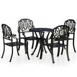 Bistro Set Black Cast Aluminium Medium Durable Bistro Set 3070599