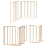 Dog Gate with Door Foldable 8 Panels 640 cm Poplar Wood 3155614