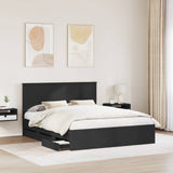 Bed Frame with Drawer Black 160 x 200 cm Engineer Wood 3411097