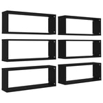 ZNTS Wall Cube Shelf 6 pcs Black 60x15x23 cm Engineered Wood 807138