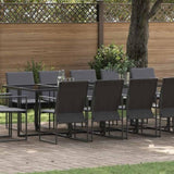 Garden Dining Set 15 pcs Black Steel 3335871