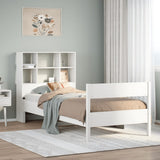 Bookcase Bed without Mattress White 90x190 cm Small Single Solid Wood Pine 3323009