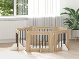 Dog Gate with Stands 6 pcs Sonoma Oak 60 x 60 cm 892158
