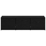 TV Cabinet with LED Black Oak 140 x 34 x 40 cm Engineered Wood 8006558