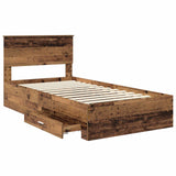 Bed Frame with Headboard Old Wood 100 x 200 cm Engineered Wood 3410938