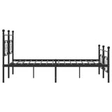Metal Bed Frame without Mattress with Footboard Black 193x203cm 374363