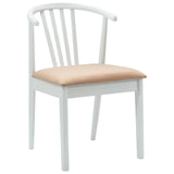 Dining Chair 2 pcs White and Brown Solid Rubberwood 42020400