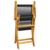 Bistro Set Black Solid Acacia wood, Polypropylene Compact 3281853