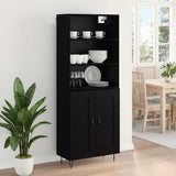 Highboard with Drawer 2 pcs Black Oak Engineered Wood 3416273