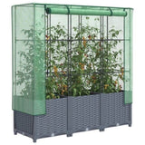 ZNTS Raised Bed with Greenhouse Cover Rattan Look 120x40x138 cm 4015829