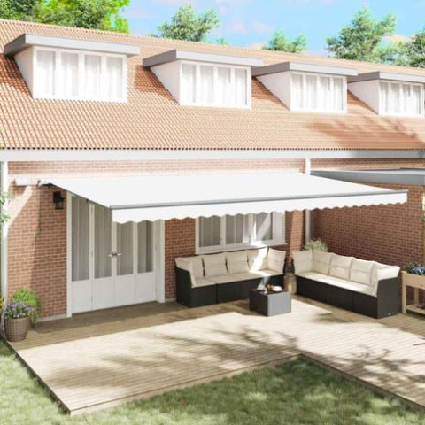Retractable Awning Manual White 600 x 300 cm Fabric 3331650