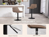 Bar Stools Set of 2, Retro Adjustable Kitchen Stool, Swivel PU Leather Upholstered Bar Chairs with T3398P344527