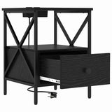 Bedside Cabinet Black Oak 41.5 x 40.5 x 55 cm Engineered Wood 859550