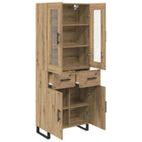 Highboard 2 pcs Artisan Oak Engineered Wood and Glass 3415862
