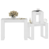 808603 Nesting Tables 3 pcs White Engineered Wood