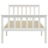 Bed Frame without Mattress White Solid Pinewood 100x200 cm 283215