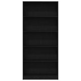 Bookcase Black Oak 80x24x176 cm Engineered Wood 862456