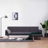 L-shaped Sofa Bed Dark grey Polyester 282304