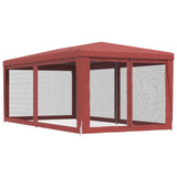 Party Tent with 6 Mesh Sidewalls Red 3x6 m HDPE 319240