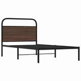 Bed Frame Without Mattress 107x203 cm Brown Oak Engineered Wood 4100303