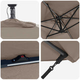Umbrella Taupe 294 x 200 x 270 cm Polyester and Aluminium 42003394