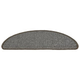Stair Mats 15 pcs 56x17x3 cm Grey Half Round 149846