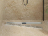 Shower Drain with Line Design Silver 90 cm Stainless Steel 304 42015959