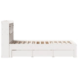 Bookcase Bed without Mattress White 90x190 cm Single Solid Wood Pine 3308982