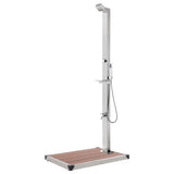 Garden Shower with Brown Base 225 cm Stainless Steel 3070777