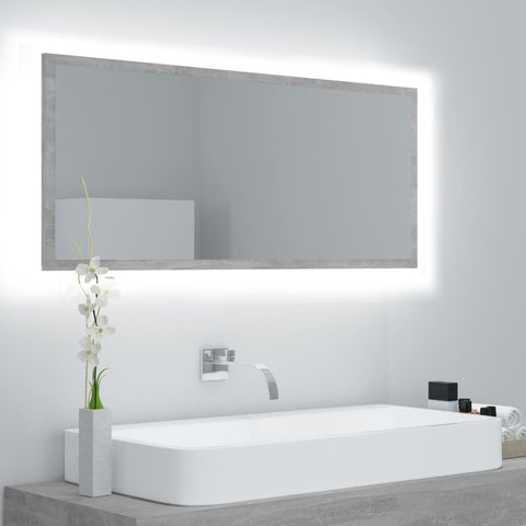 LED Bathroom Mirror Concrete Grey 100x8.5x37 cm Acrylic 804944