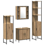 Bathroom Furniture Set with Shelf 4 pcs Brown Engineered wood 3334428