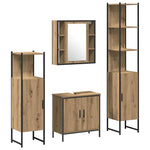Bathroom Furniture Set with Door 4 pcs Brown 33 x 33 x 185.5 cm 3334428