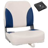 Foldable Boat Seat 1 Set with Blue-white Pillow 272239