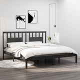3104085 Bed Frame without Mattress Grey Solid Wood 200x200 cm