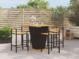 5 Piece Garden Bar Set Black Poly Rattan&Solid Wood Acacia 3187727