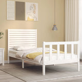 Bed Frame without Mattress White 90x200 cm Solid Wood Pine 3193192
