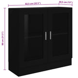 Vitrine Cabinet Black 82.5x30.5x80 cm Engineered Wood 802742