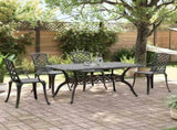 Garden Dining Set Black Cast Aluminium 5 Piece Set Rugged 3216317